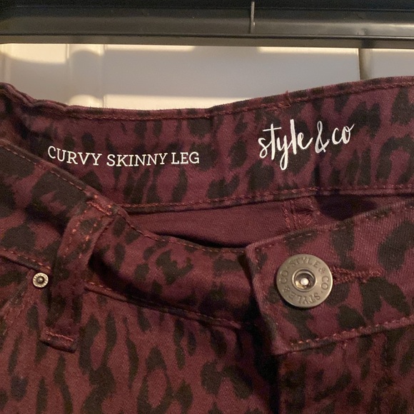 NWT mid rise size 10 Style & Co tummy control curvy fit animal print pants - Picture 2 of 6